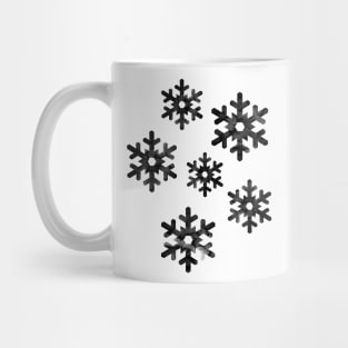 Watercolor Snowflakes (Black) Mug